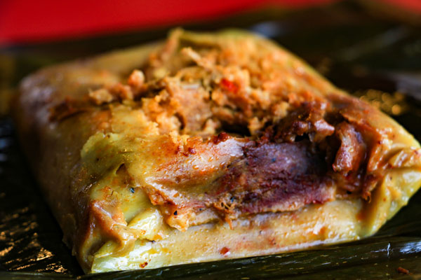 Closeup of veracruzano tamales shipped from all Delias locations in Texas.